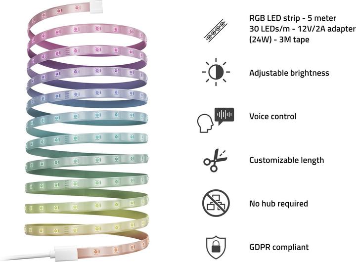 Immagine prodotto Hombli Striscia LED (RGB, 500 cm, Interno)