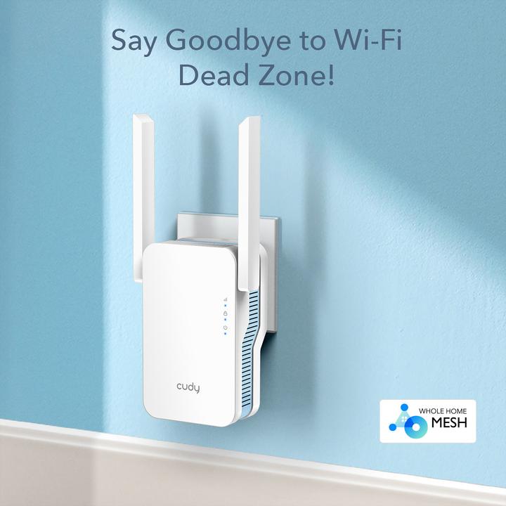 Actual product image Cudy RE1200 Wi-Fi signal booster (867 Mbit/s, 300 Mbit/s)