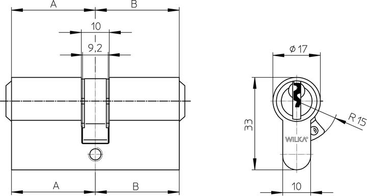 Produktbild Wilka Profilzylinder 1463 Mmv N+G, 45-50 mm (Profilzylinder)