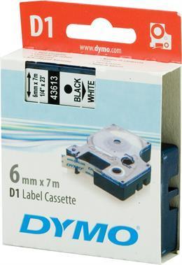 Produktbild Dymo Strip D1 6mm x 7m, black on white (0.60 cm, Weiss)