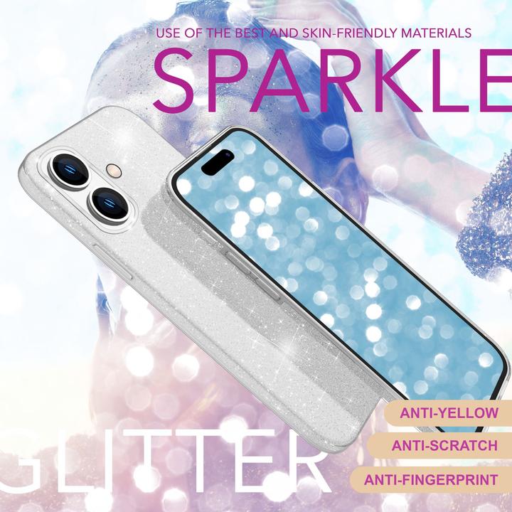Produktbild Nalia Glitzer Hybrid Hülle (Apple iPhone 16)
