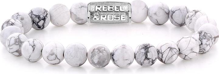 Produktbild Rebel & Rose Armband Virgin White RR-80066-S-L Herren (19 cm, Howlith, Edelstein)