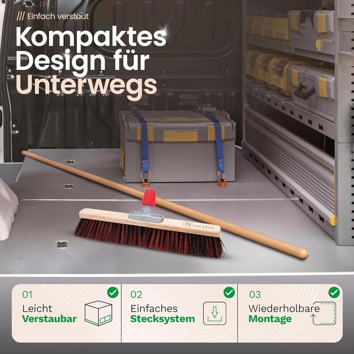 Immagine prodotto Novaliv Kehrgarnitur I Kehrbesen Arenga-Elaston 50 cm Hofbesen I Strassenbesen Industriebesen Gartenbesen (1 pz.)