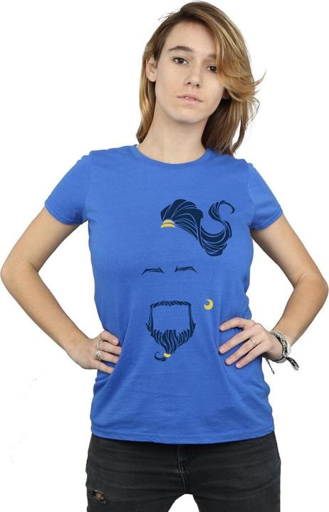 Actual product image Disney Womens/Ladies Aladdin Movie Genie Blue Face Cotton T-Shirt (XXL)