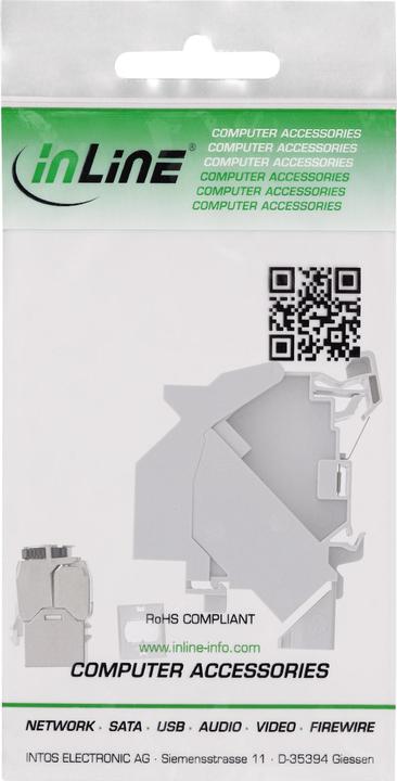 Produktbild InLine Cat.6A Keystone SNAP-In Modul für Hutschiene