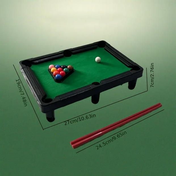 Actual product image PhoneLook Miniature plastic billiard game set for the home with 11 balls and 2 billiard cues