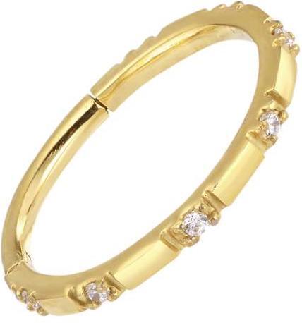 Produktbild Bijouteria Ohrpiercing (Zirkonia, PVD Beschichtung (goldfarben), Chirurgenstahl 316L)