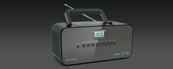 Actual product image Muse M-22BT Black, AUX in, Portable bluetooth radio CD player (AM, FM, MW, Bluetooth)