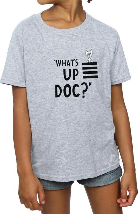 Actual product image Looney Tunes Girls Bugs Bunny What's Up Doc Stripes Cotton T-Shirt (140, 146)