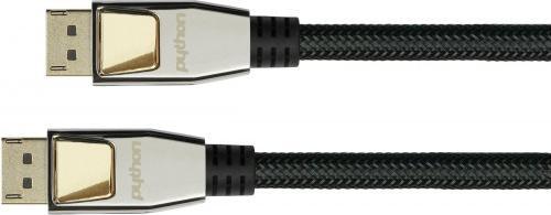 Actual product image Python Connection cable DisplayPort 1.2, 4K / UHD @60Hz, full metal connector, gold-plated contacts, OFC (10 m, DisplayPort)