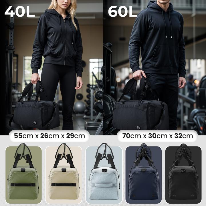 Immagine prodotto BeMaxx Borsa da allenamento per lo sport, 60L, Bianco (60 l)
