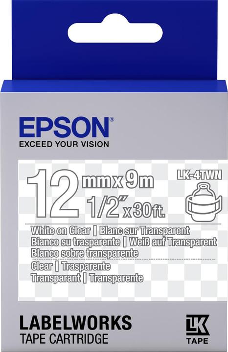 Epson Etikettenkassette Lk-4twn (1.20 cm, Weiss)
