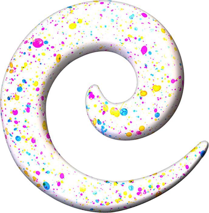 Image du produit Star Piercing Spirale extensible blanche avec éclaboussures de peinture (sans laiton, Acrylique)