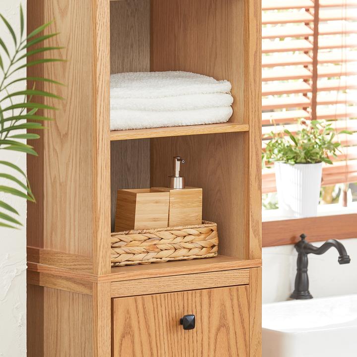 Actual product image SoBuy Narrow bathroom cabinet with laundry bag