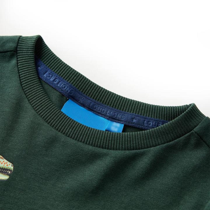 Produktbild VidaXL Kinder-Langarmshirt Dunkelgrün 128,Material: 100 (128)