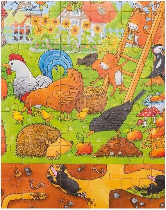 Actual product image Goki Wooden puzzle - Life in the garden (96 pieces)