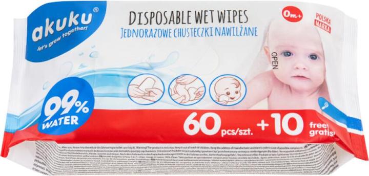 Actual product image Akuku Wet Wipes 99% Water 70 Count (refill)