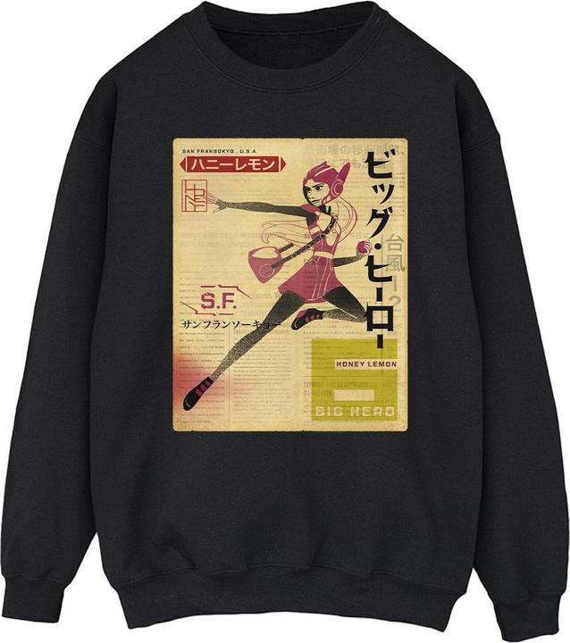 Actual product image Disney Mens Big Hero 6 Baymax Honey Lemon Newspaper Sweatshirt (L)