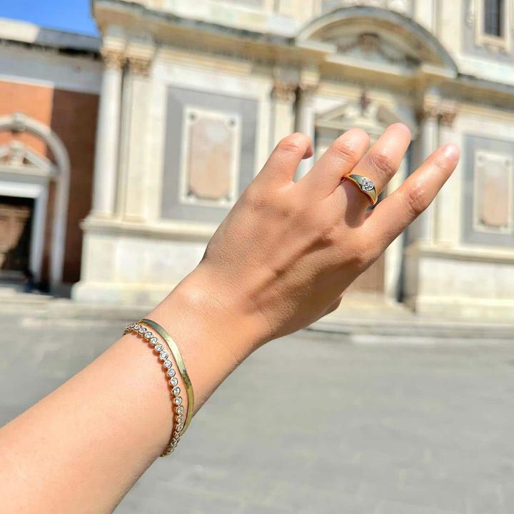 Actual product image Candy Nari bracelet, 925 sterling silver, gold-plated (20 cm, 18k gold-plated, 925 Sterling silver)
