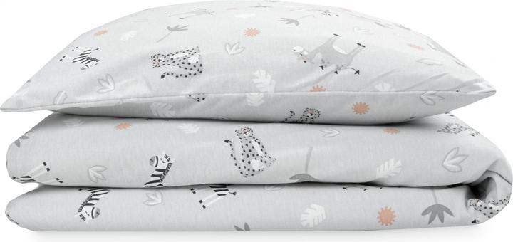Actual product image Julius Zöllner Children's Bedding Jersey Savannah Grey 100 x 135 + 40 x 60 cm