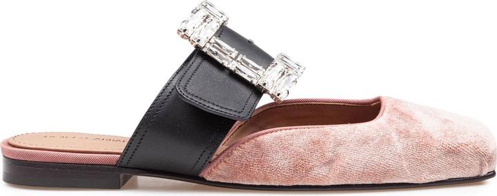 Produktbild Dolce & Gabbana velvet sabot with jewel buckle (38)