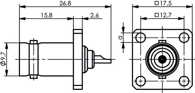 Actual product image Telegärtner BNC flange socket