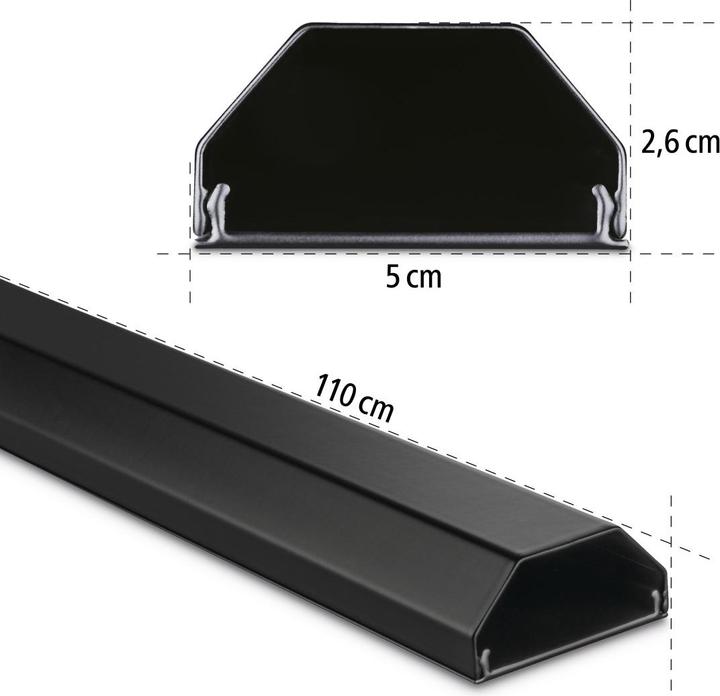 Actual product image Hama Aluminium cable duct, angular, 110 x 5 x 2.6 cm, black (Duct, 110 cm)