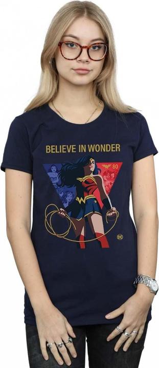 Actual product image Womens/Ladies Wonder Woman 80th Anniversary Believe In Wonder Pose Cotton T-Shirt (XL)