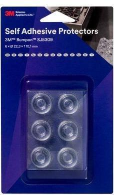 3M Bumpon elastic buffers, transparent, round, diam. 22.3 mm height: 10.1 mm, self-adhesive, absorbing (Stop dampers, 12 Piece)