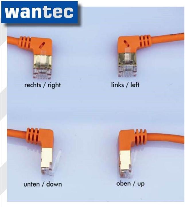 Image du produit Wantec wW PatchkabelCâble brut cat.7 coudé 90°gauche SSTP orange 3.0m (S/FTP, CAT7, 3 m)