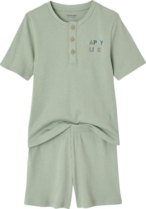 Produktbild Vertbaudet 2er-Set Jungen Schlafanzüge mit HAPPY-Print und Recycling-Baumwolle (110)