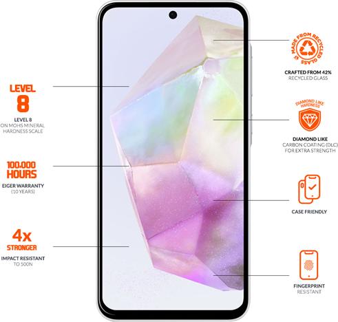 Produktbild Eiger verstärktes Display-Glas Full Screen Fit Mountain Glass Ultra Clear Edge (1 Stück, Samsung Galaxy A56)