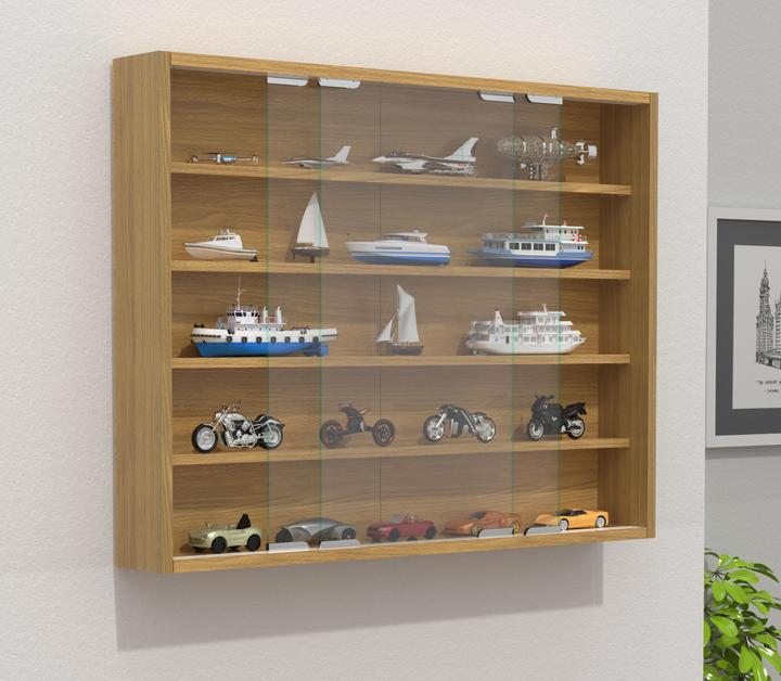 Produktbild VCM Holz Glas Hängevitrine Wandvitrine Sammel Deko Sammler Vitrine Agisa L (77 x 10 x 60 cm)