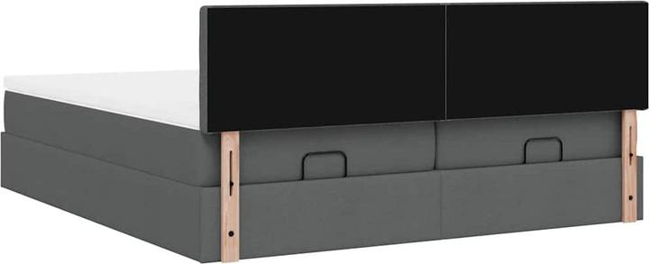 Actual product image VidaXL Ottoman bed with mattresses dark grey 200x200 cm fabric bed frame (200 x 200 cm)