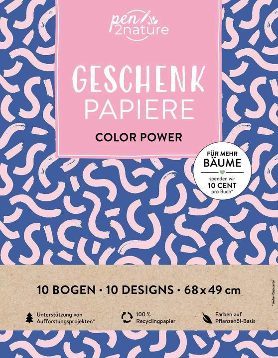 Immagine prodotto Libro di carta da regalo Colour Power | 100% carta riciclata (Borsa da regalo, 10 x)