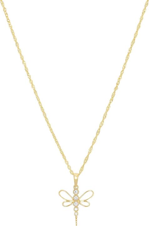 Actual product image zz_ArchivedByPCD_Amor Schmuck_zu_Amor Amor Halsschmuck für Damen, Gold 375, Zirkonia synth. | Libelle (9 ct, Gold 375)