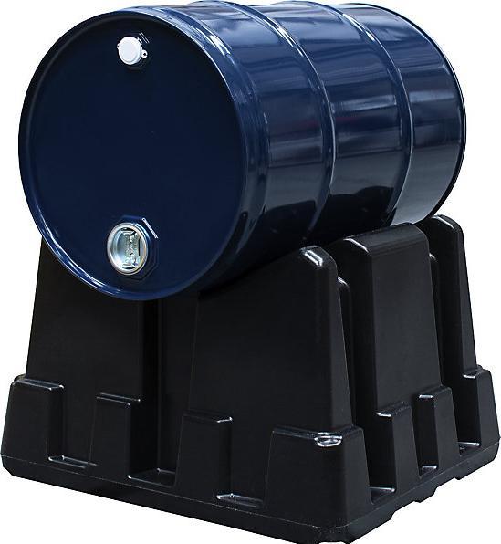 Actual product image kaiserkraft Universal drum stand made of PE, for 60 and 200 l drums, black.