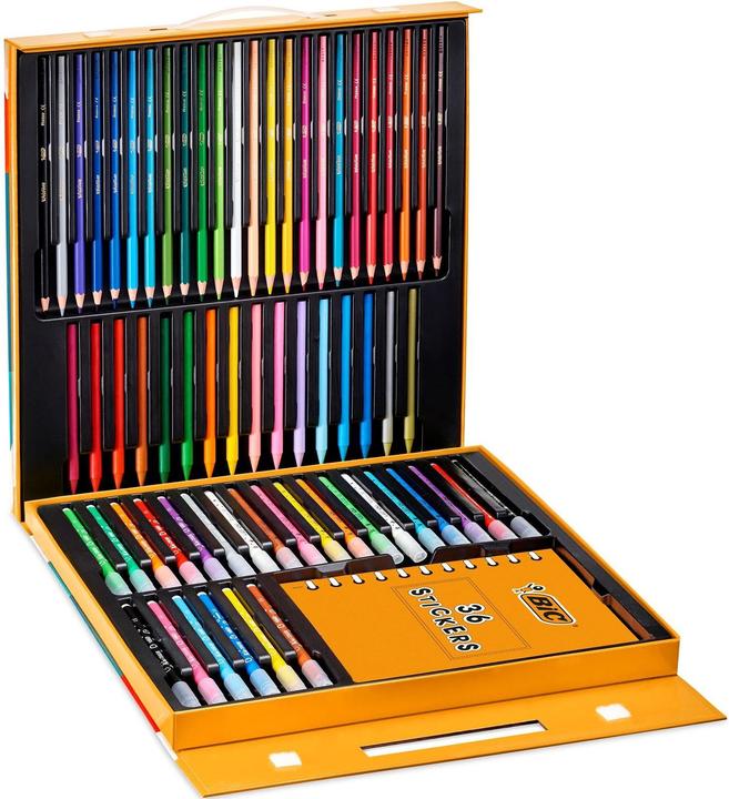 Immagine prodotto Bic Valigetta da colorare per bambini con adesivi (Multicolore, 64 x)