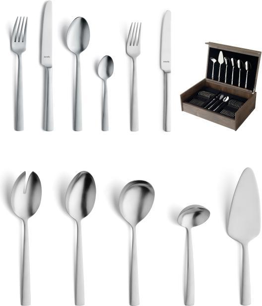 Actual product image Amefa Ventura 1924 - 78-pc Cutlery set in wooden canteen (78 Piece, Pitchfork)