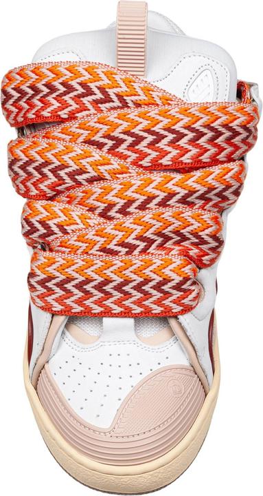 Actual product image Lanvin curb sneakers in white and peach leather (37)