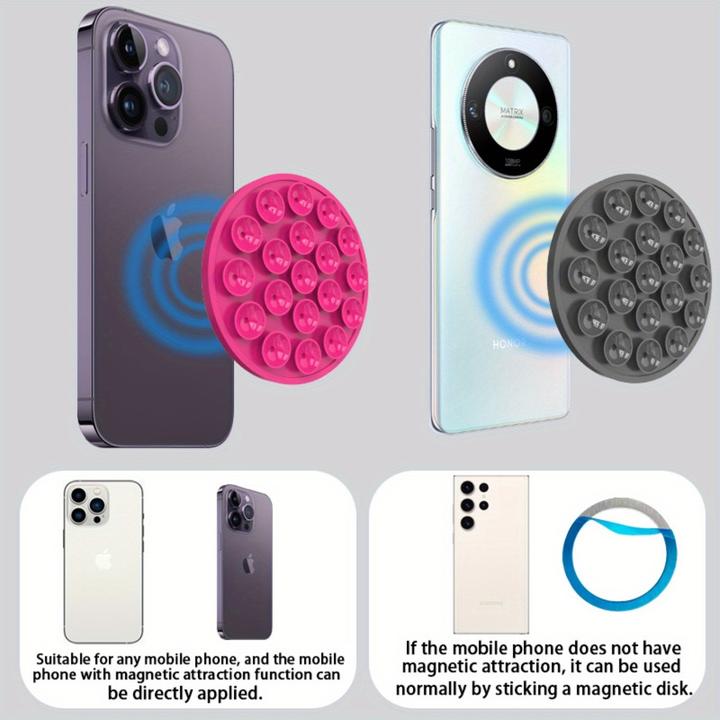 Image du produit PhoneLook Patch magnétique MagSafe rotatif 360° en silicone avec ventouse pour support téléphone