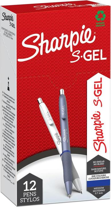 Sharpie Gel Pen S-Gel Fashion Box of 12 (Blue / White, 12 x)
