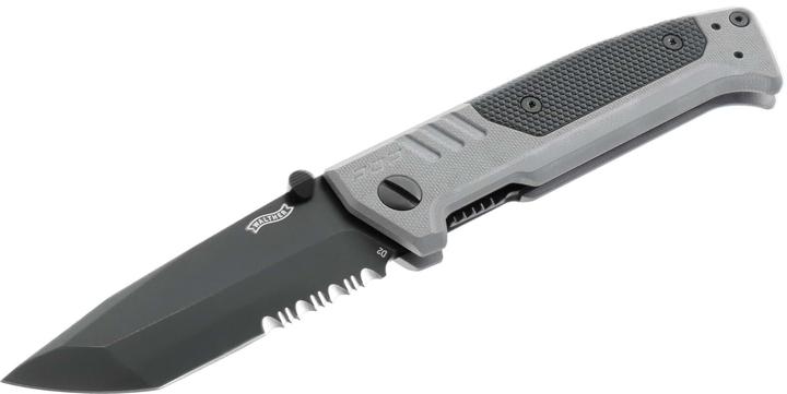 Actual product image Walther PDP Tanto Tungsten Gray serrated edge (9.20 cm)
