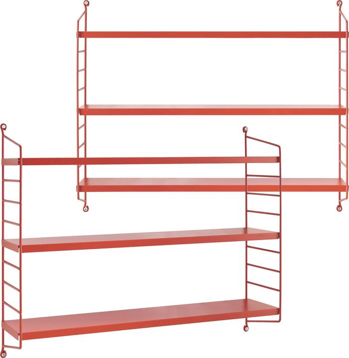 Actual product image En.Casa Modular wall shelf Strängnäs set of 2 red