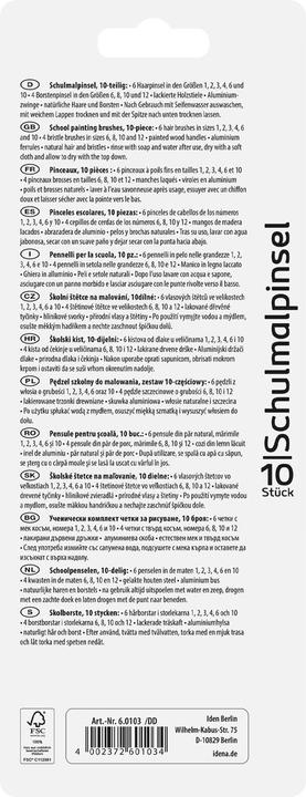 Produktbild Idena Schulmalpinsel 10er 10 Grössen FSC100%