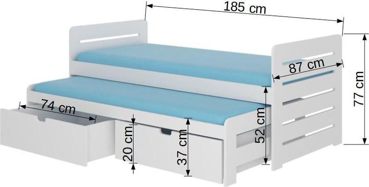 Produktbild ADRK Furniture Doppelbett mit Matratzen TOMI 180x80 (180 x 80 cm)