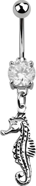 Produktbild Star Piercing Banane silber mit Anhänger Seepferdchen silber (ohne Messing, 925 Sterlingsilber, Chirurgenstahl 316L)