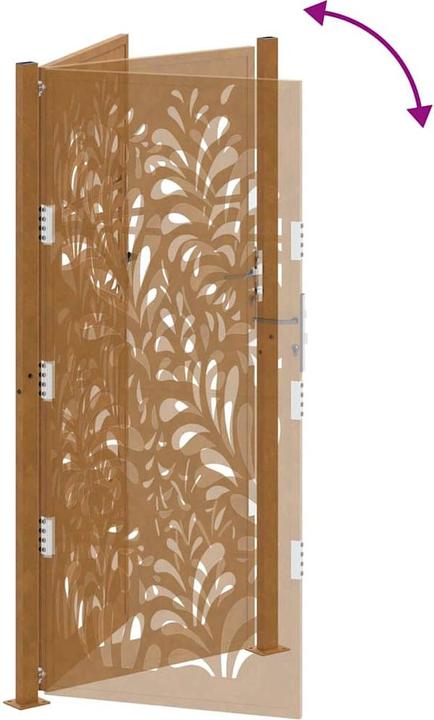 Produktbild VidaXL Gartentor 105x205 cm Wetterfester Stahl Wellen-Design Zauntor