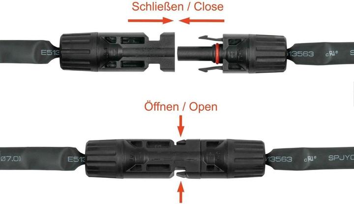 Actual product image Kabelmeister Solar window feed-through compatible, in pairs, black, flexible length: 30 cm (Solar cable)