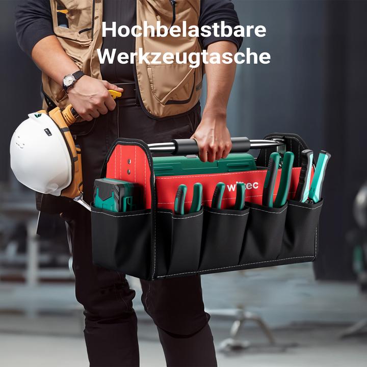 Immagine prodotto Wiltec Borsa porta attrezzi 41x19x25,5 cm Borsa da lavoro 14 scomparti Borsa porta attrezzi Cinturino